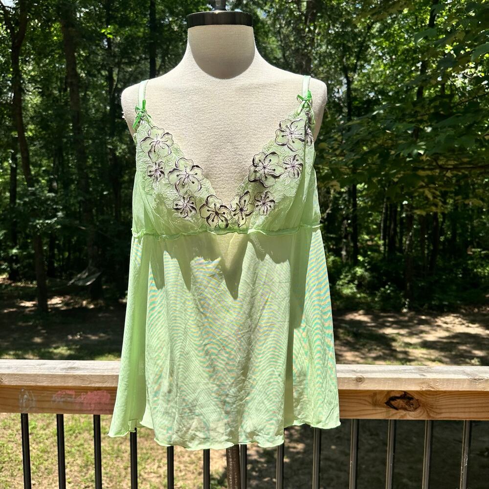 Cacique by Lane Bryant Lingerie Green Sheer Tank Size 18/20 XXL